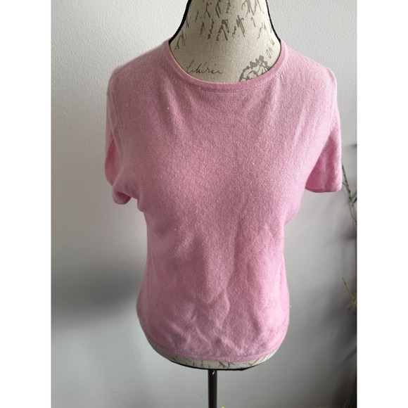 Kirkland Signature Cashmere Short Sleeve Sweater Top Pink Size Small - Picture 1 of 6